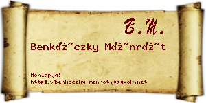 Benkóczky Ménrót névjegykártya